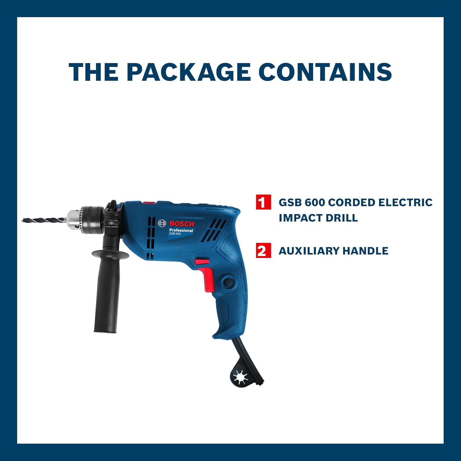 BOSCH GSB 600 Corded Electric Impact Drill | 600 W Motor | Speed upto 3000 RPM | Rated Torque of 1.4 Nm | Impact rate upto 48000 BPM - Image 2