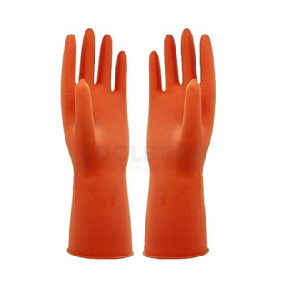 ToolsPro Orange Heavy Duty Rubber Hand Gloves (6)