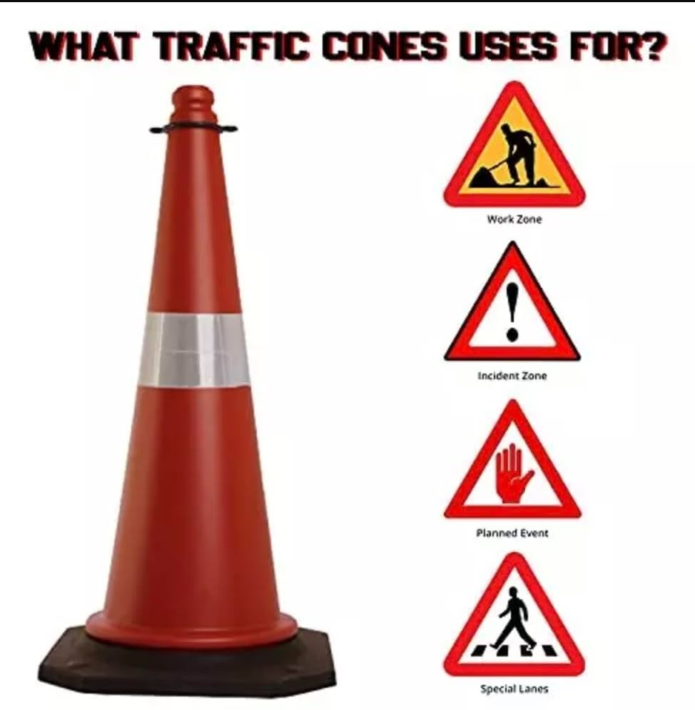 ToolsPro Traffic Cone Rubber Base 750mm Single Strip
