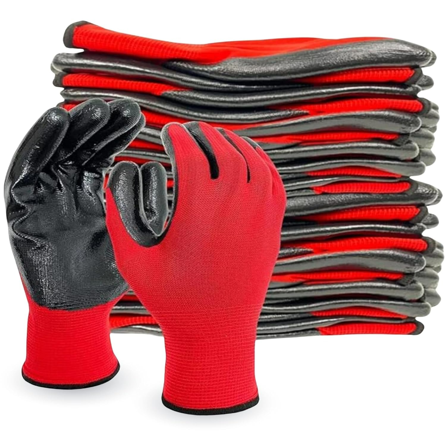 Toolspro nitrile coated hand gloves red