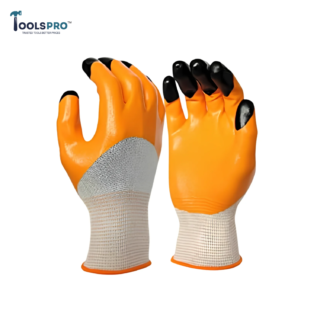 toolspro nitrile pu coated tiger work gloves