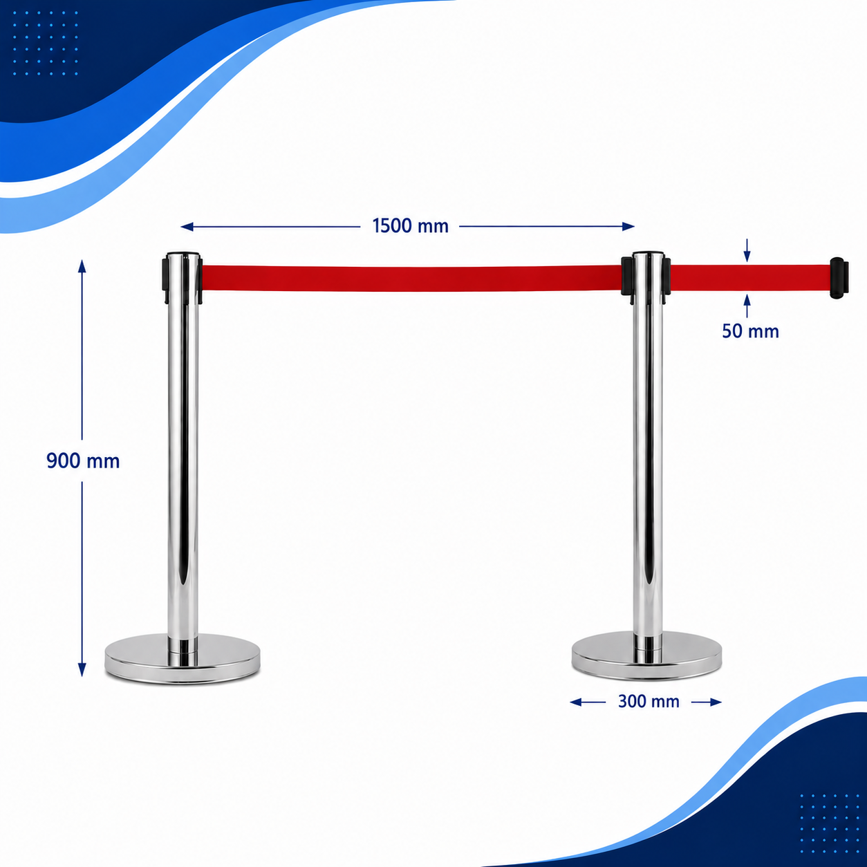 Toolspro Silver Queue Manager Stanchion Post