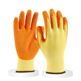 toolspro orange latex coated industrial gloves
