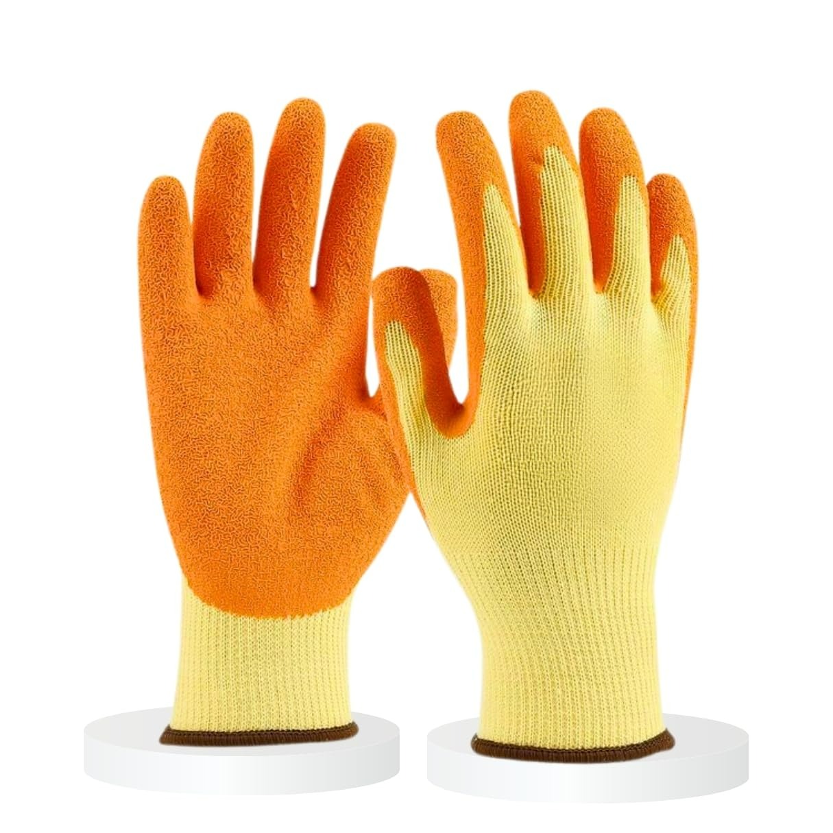 toolspro orange latex coated industrial gloves