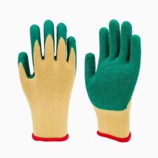 toolspro green latex coated anti cut industrial safety gloves