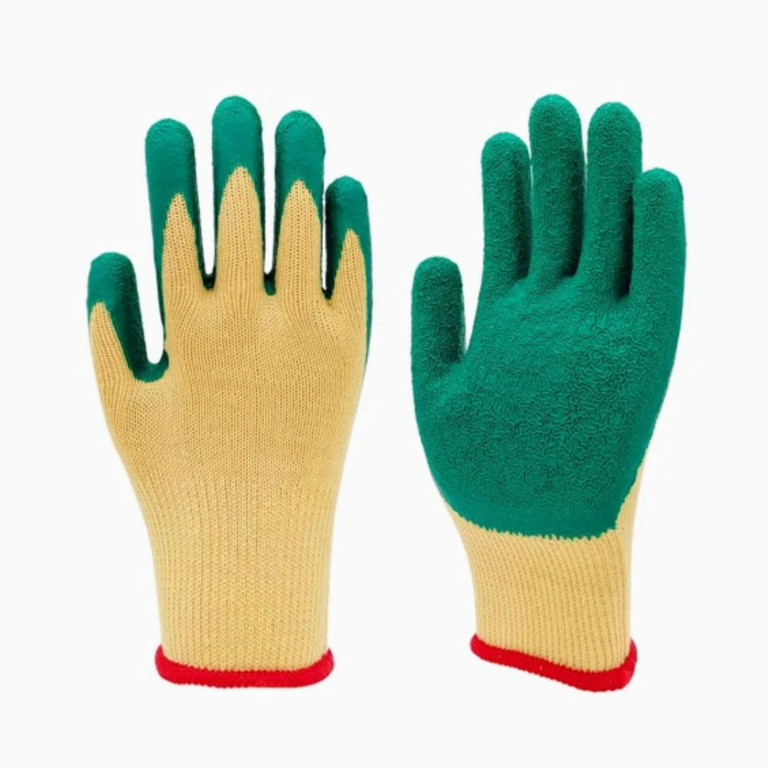 toolspro green latex coated anti cut industrial safety gloves