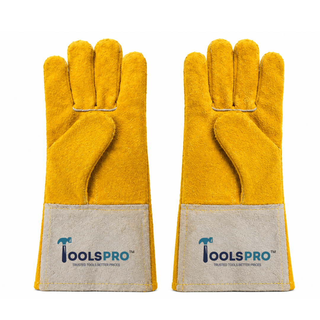 Toolspro heat resistant Yellow leather gloves