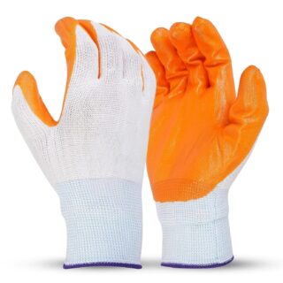 toolspro nitrile pu coated work gloves nylon orange